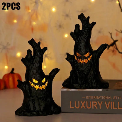 Halloween Decoration Ghost Tree Led Night Glow Ghost Lantern Ghost Face Tree Stump Lantern Festival Atmosphere Horror Decoration