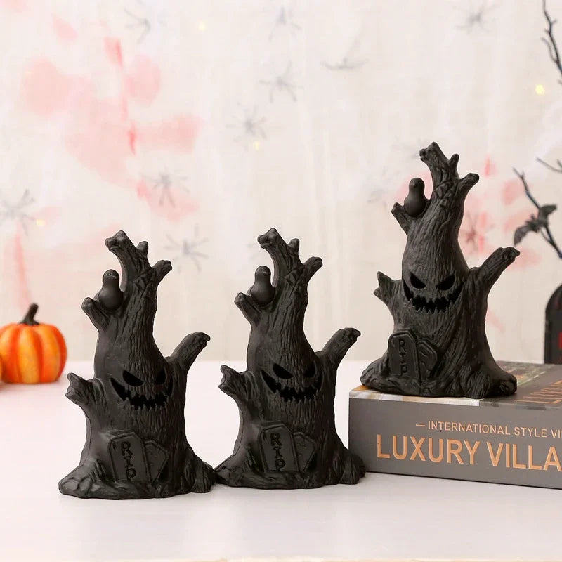 Halloween Decoration Ghost Tree Led Night Glow Ghost Lantern Ghost Face Tree Stump Lantern Festival Atmosphere Horror Decoration