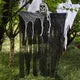 Halloween Hanging Scary Clown Sound Touch Activated Talking Prop with Red Light Up Eyes for Haunted House Party Decor