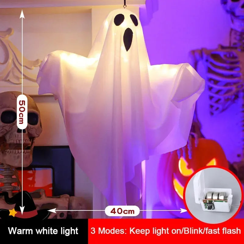Halloween LED Ghost Lantern Hanging Ghost Home Decoration Outdoor Ghost House Bar Hanging Lantern Horror Prop Party Decoration