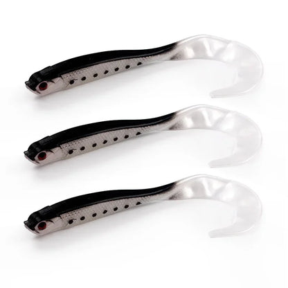 3 Pcs/Lot Long Tail Fish Silicone Soft Bait 12cm 6.5g Jigs Wobblers Lures Artificial Rubber Baits Bass Swimbait Fishing Tackle