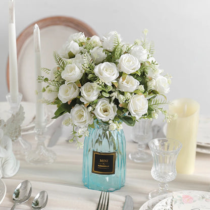 1/2/3Pcs Rose Artificial Flowers Bouquet 30cm Silk Fake Flowers for Wedding Brides Decoration Home Room Decor DIY Vase Accessory